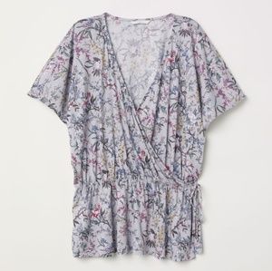 H&M Floral Wrap Around Blouse